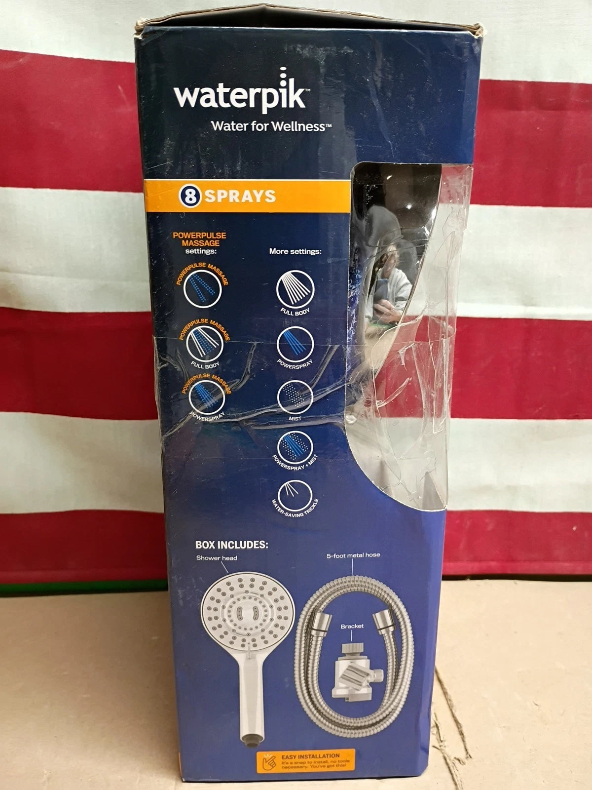 Waterpik QME-863ME 8-Spray Wall Mount Magnet Multi Height Hand Shower 1.8 GPM