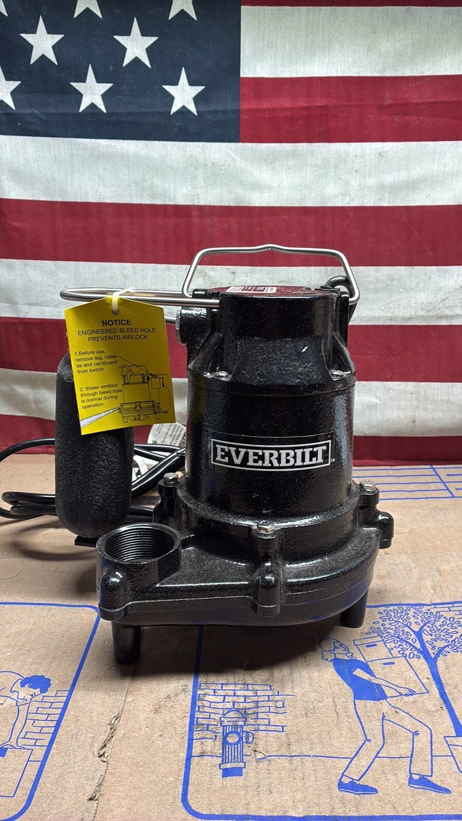 Everbilt HDS50 1/2 HP Cast Iron Pro Grade Submersible Sump Pump OPEN BOX.