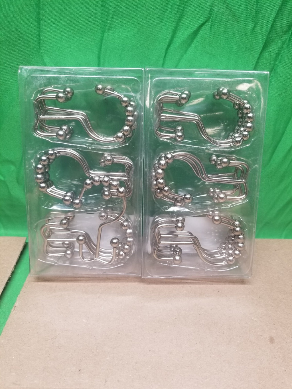 2pc Shower Curtain Hooks Rings RustResistant Metal Double Glide Shower Hooks NEW