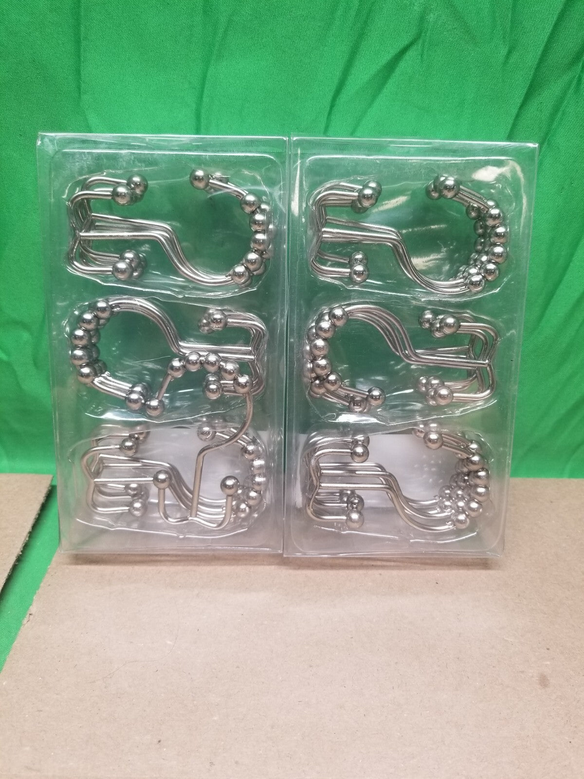 2pc Shower Curtain Hooks Rings RustResistant Metal Double Glide Shower Hooks NEW