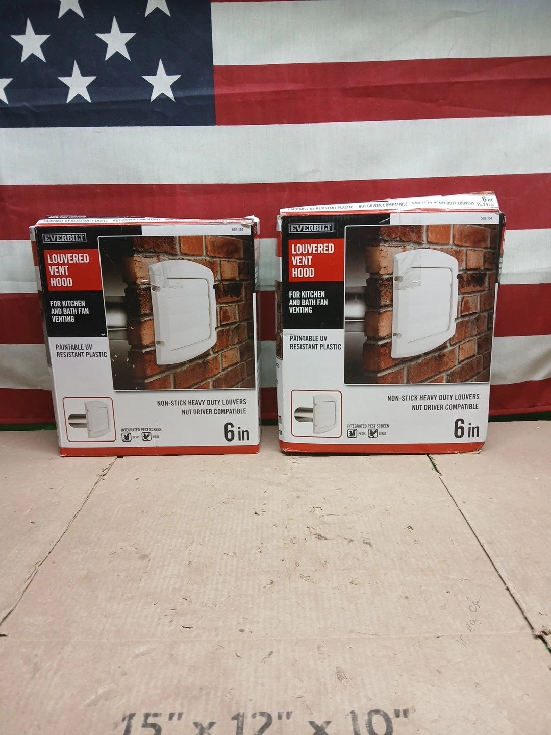 Lot Of 2 Everbilt 6 in. Louvered Exhaust Hood White Model # BLH6WHD