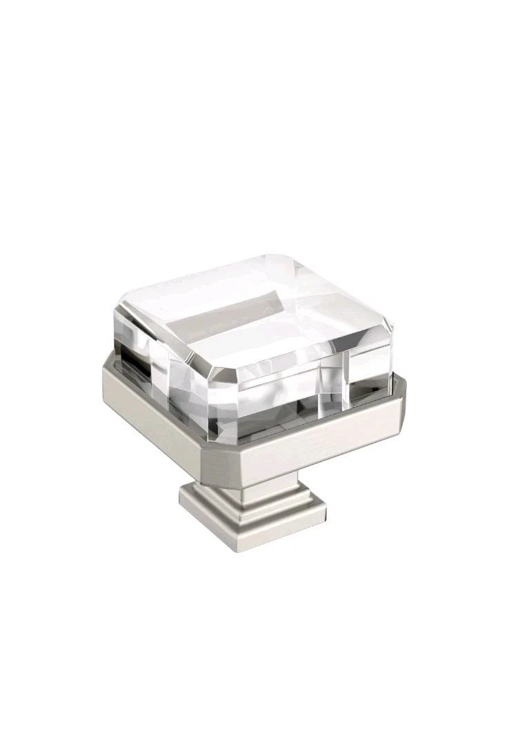 (1) Glacio Clear Satin Nickel Cabinet Knob BP36975CG10 Drawer OB New