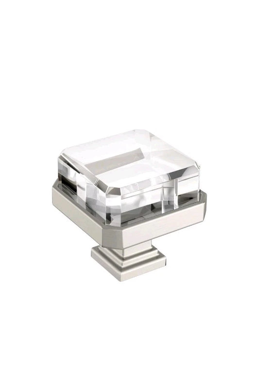 (1) Glacio Clear Satin Nickel Cabinet Knob BP36975CG10 Drawer OB New