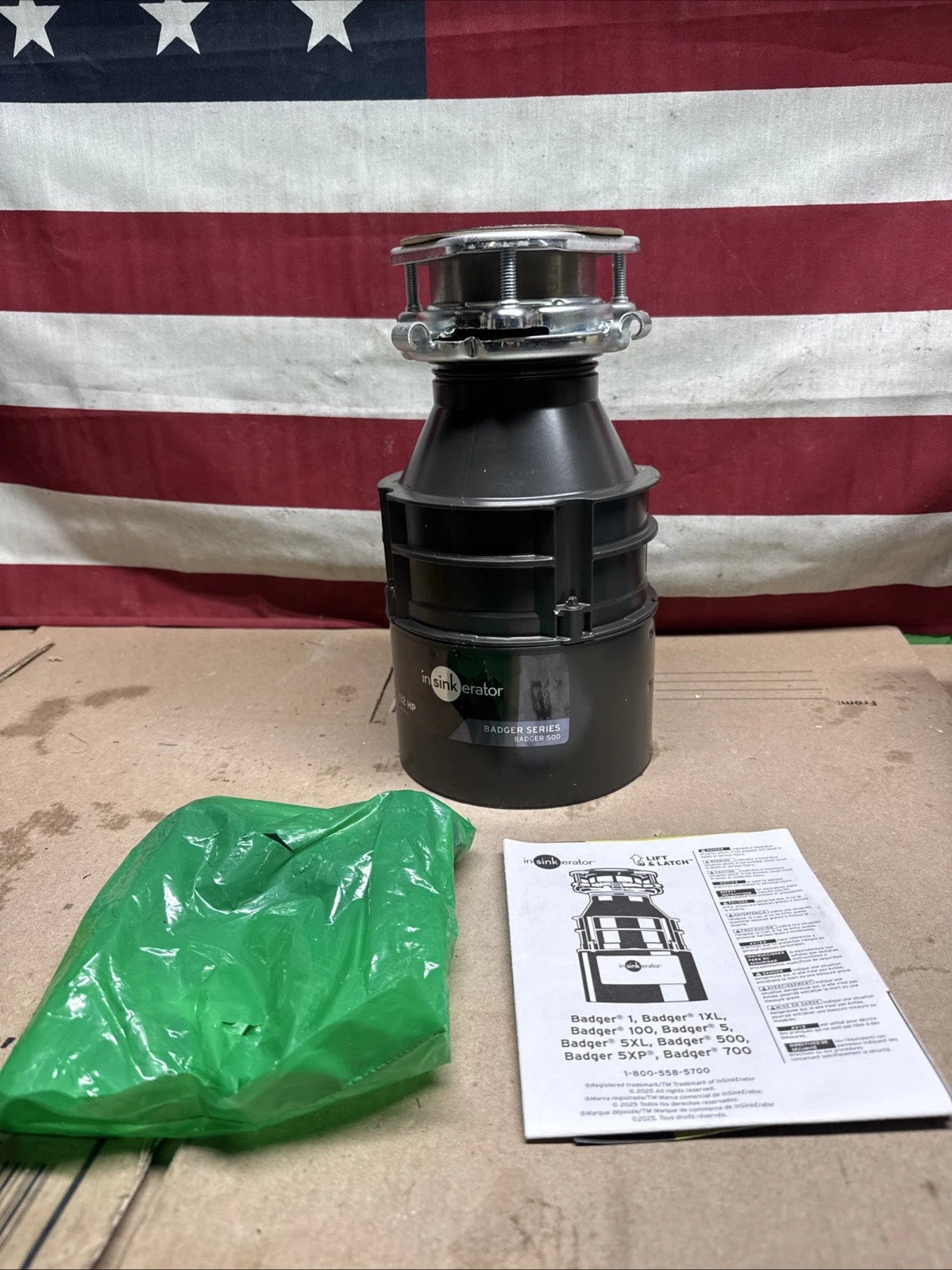 InSinkErator Garbage Disposal Badger 500 Standard Series 1/2 HP Made in USA