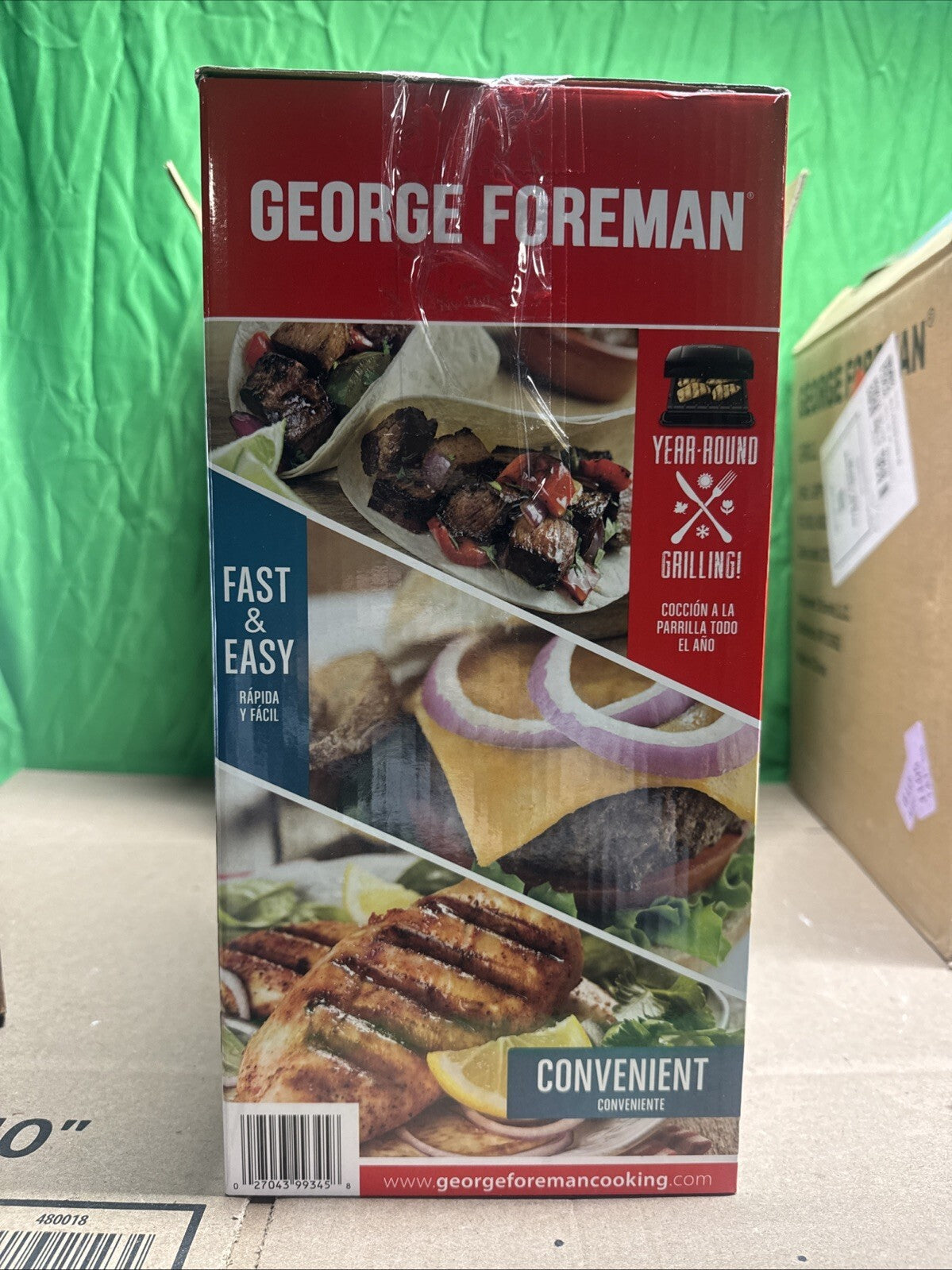 NOB George Foreman GRP1060B-TX  Family Size Removable Plate Grill Black Sealed
