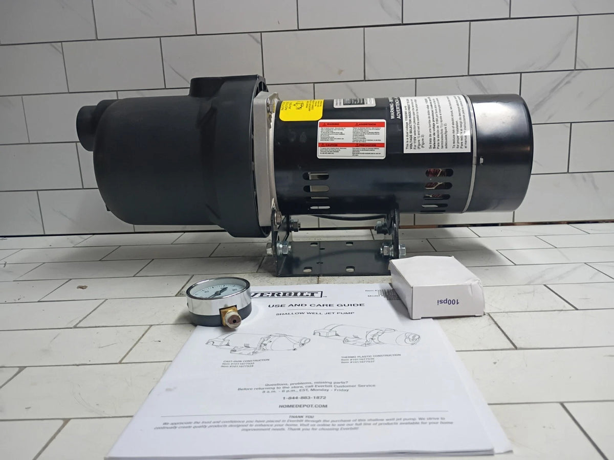 Everbilt HDSWH5P 1/2 HP Plastic Shallow Well Jet Pump New Open Box