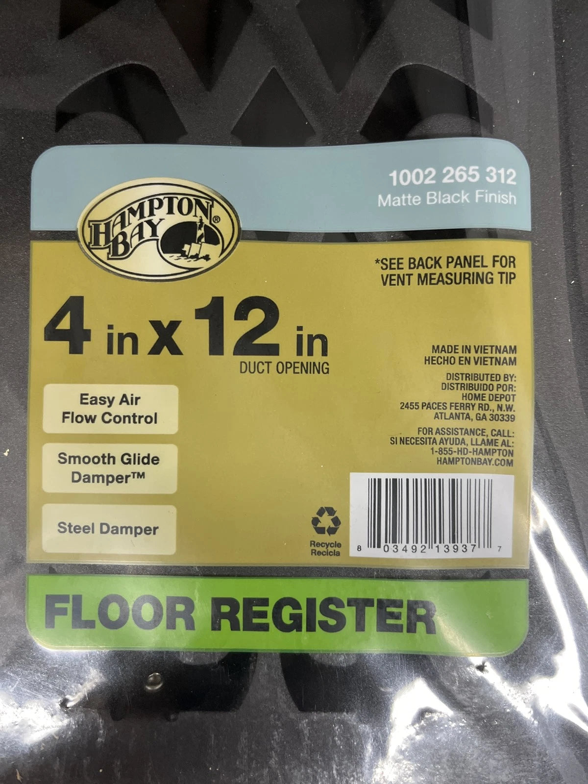 Lot Of 10 Hampton Bay Elegant Scroll 4 in. x 12 in. Steel Floor Register