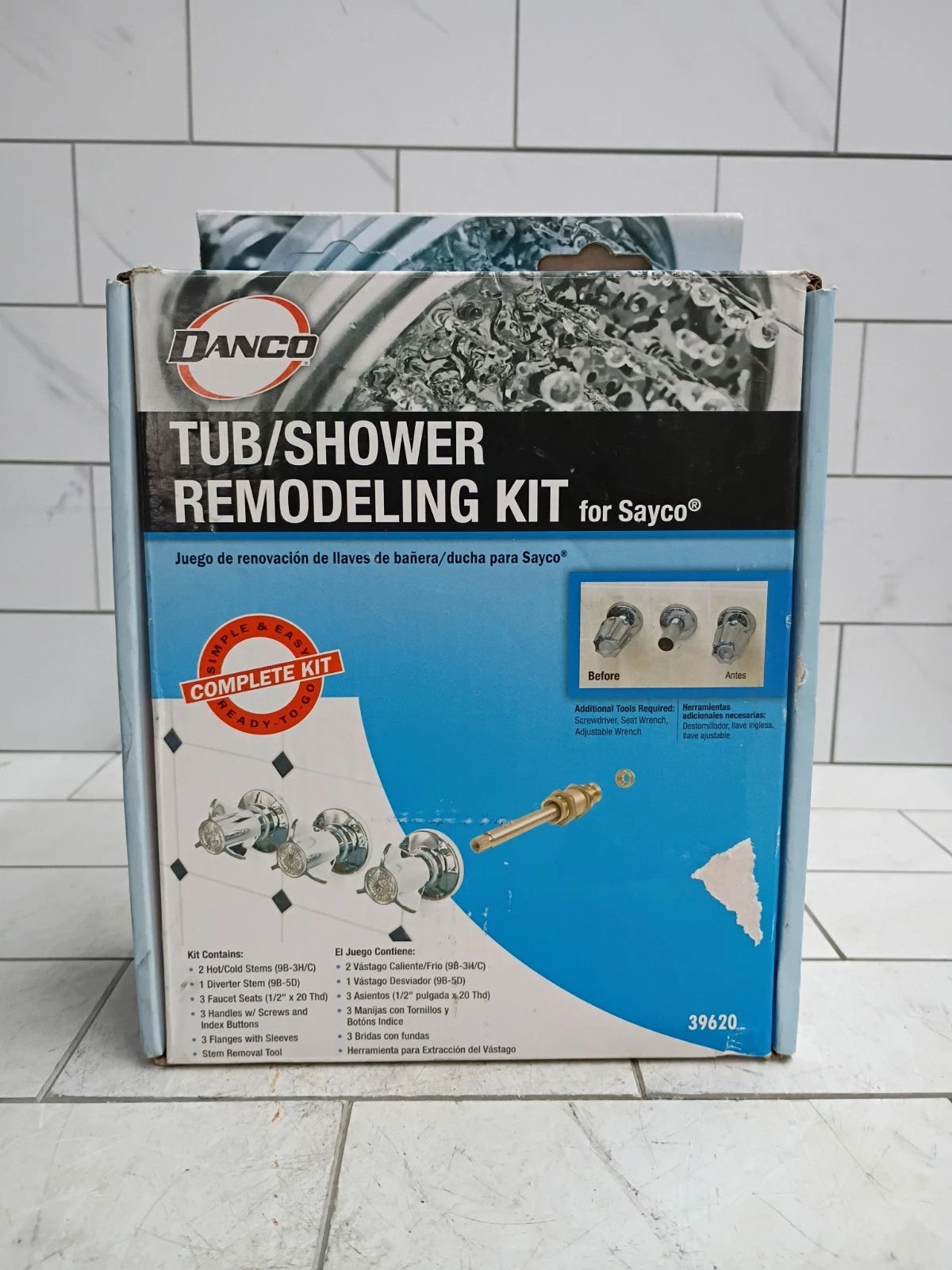 Danco 39620 Tub & Shower Trim Kit for Sayco Faucets 3-Handle Chrome Open Box