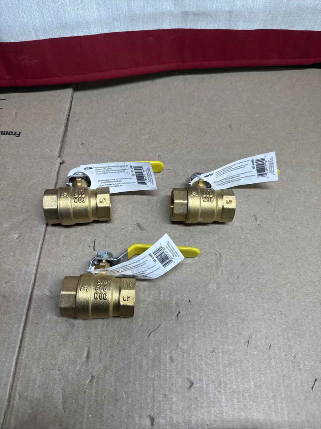 (3pcs) ProLine 3/4" Brass FPT Full Port Ball Valve 107-814J4 600PSI