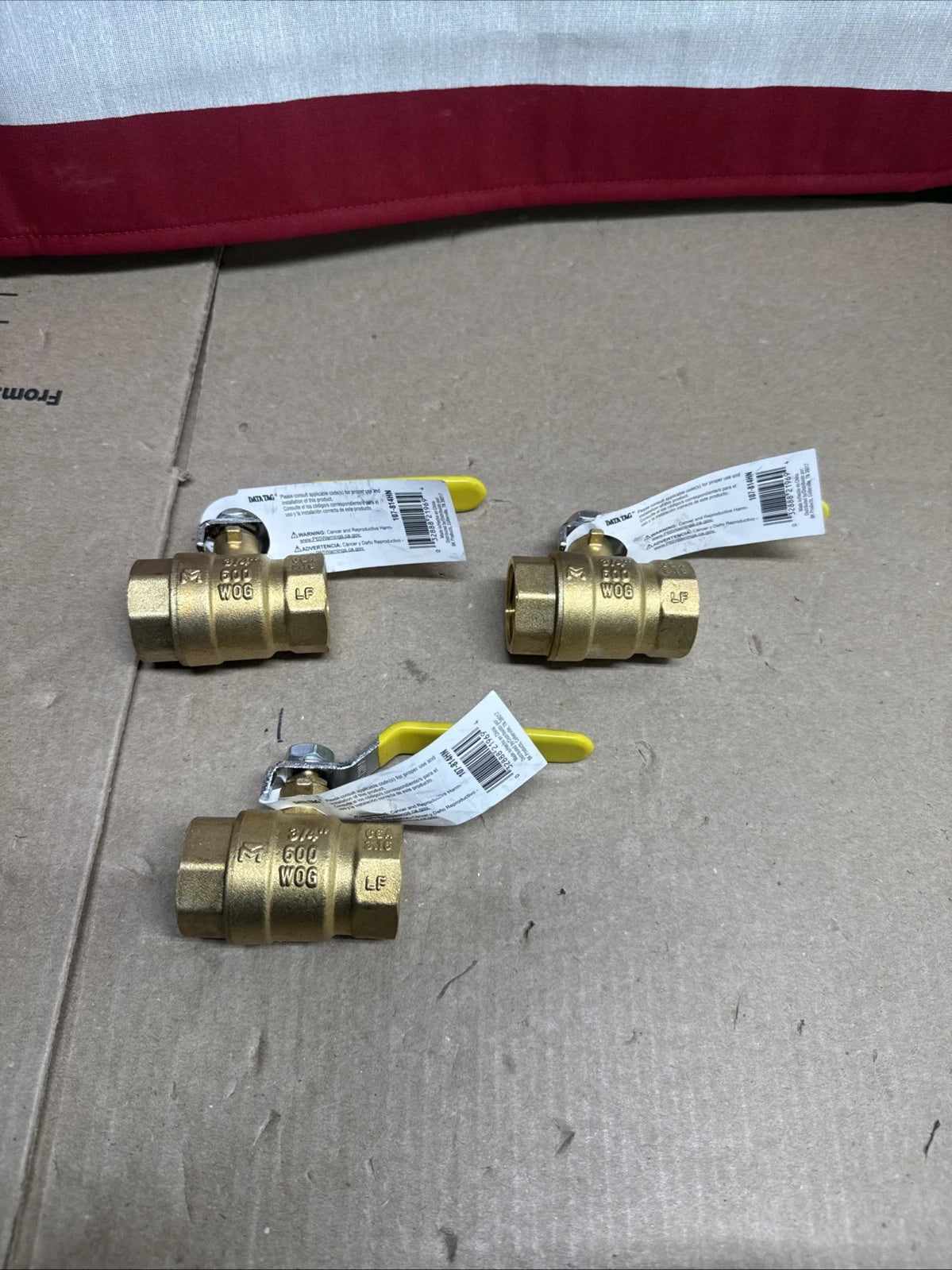 (3pcs) ProLine 3/4" Brass FPT Full Port Ball Valve 107-814J4 600PSI