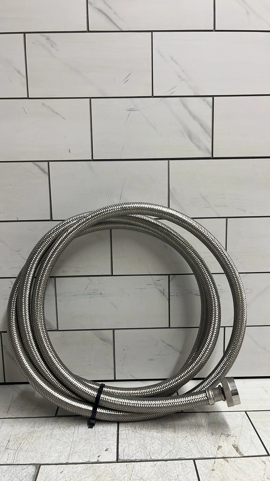 5 single assorted stainless washing machine supply lines 5-6’ long new open box