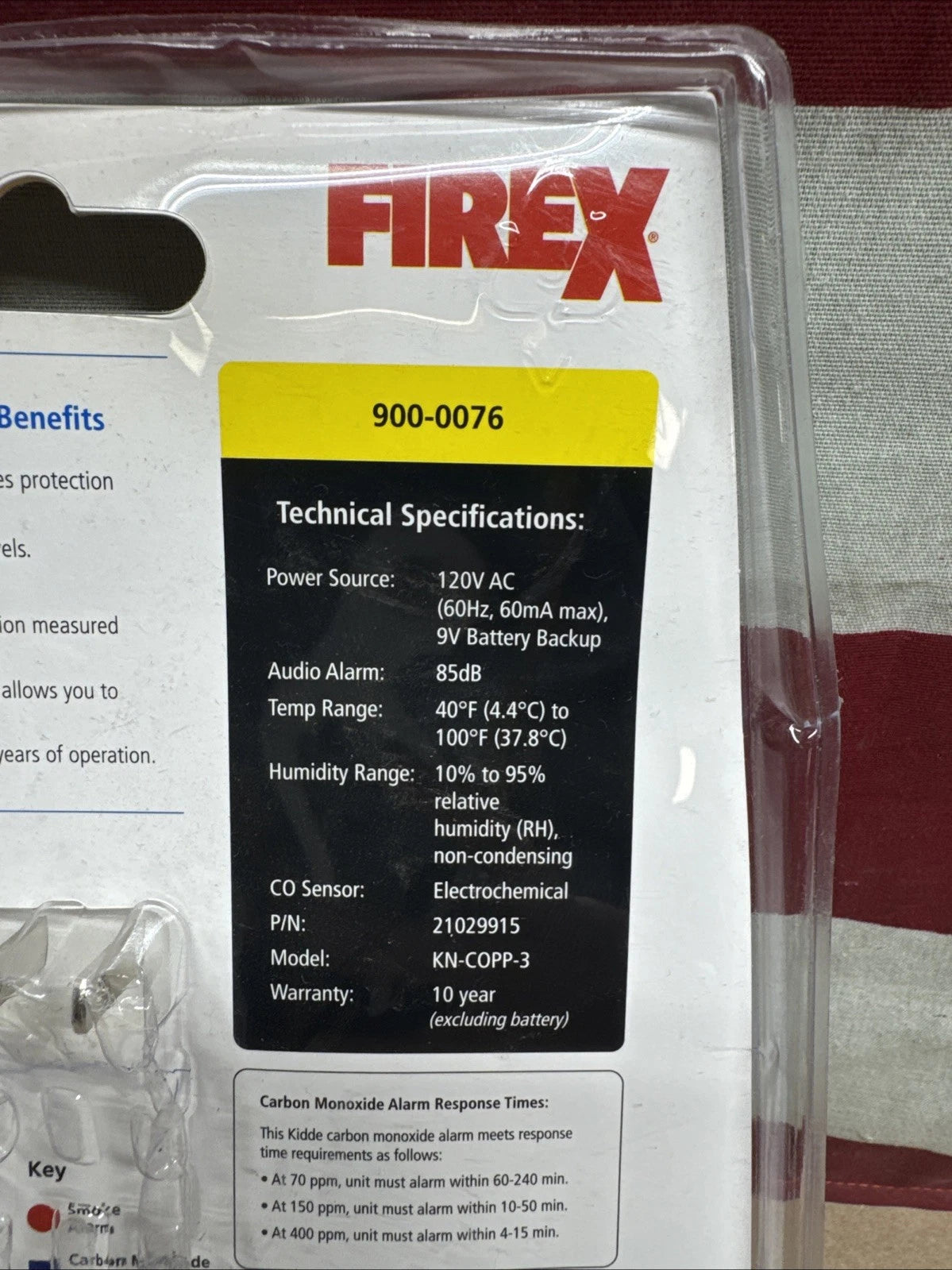 Kidde KN-COPP-3 Carbon Monoxide Detector Plug-In/Battery Digital Alarm 900-0076