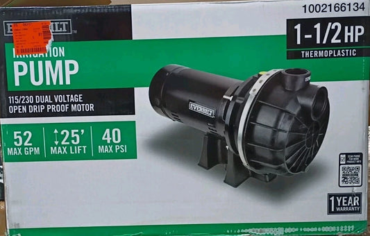 Everbilt Lawn Irrigation Pump Plastic 1.5HP HDLS15P Open Box