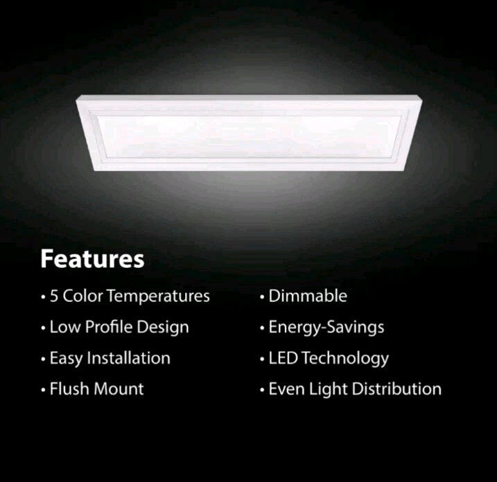 Commercial Electric 950 Lumens Dimmable White Integrated LED Flat Panel Open Box