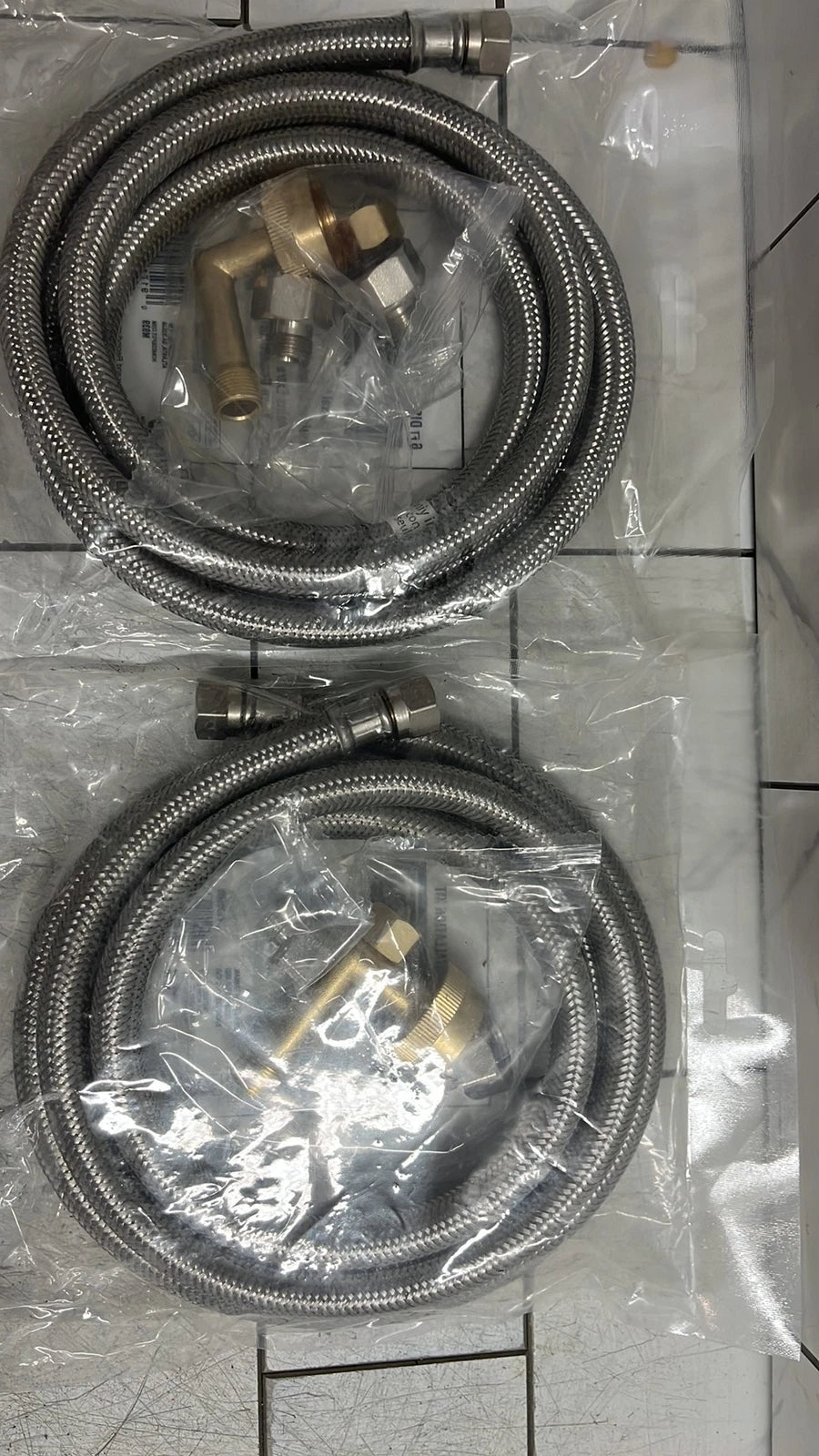 QTY 2 Everbilt 69005HD Dishwasher Installation Kit 6 ft Braided Stainless S