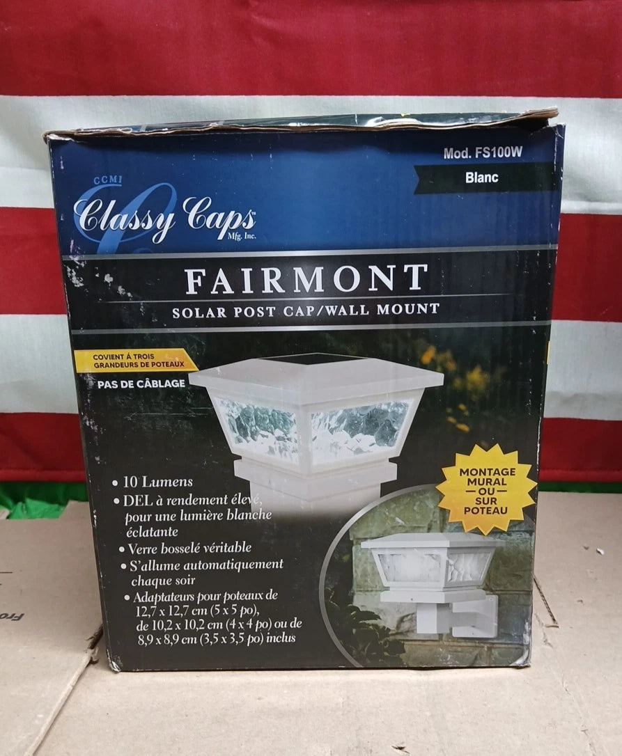 Classy Caps WHITE FAIRMONT SOLAR POST CAP White
