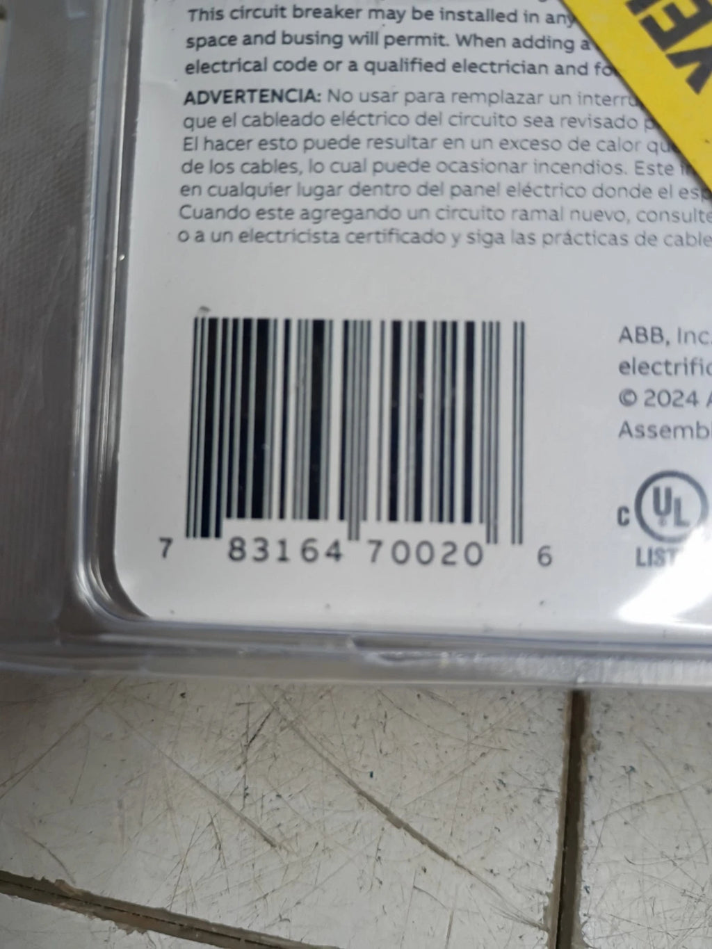 ABB 20 Amp GFCI Ground Fault Circuit Interrupter THQL2120GFTA 2-Pole (Open Box)