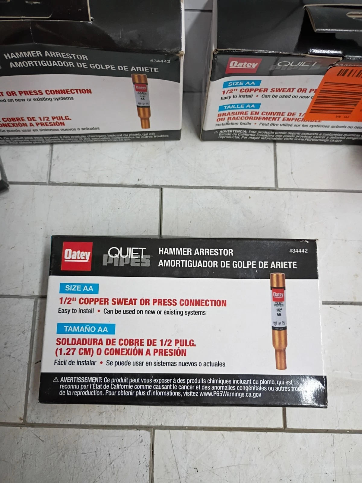 5Pk Oatey Quiet Pipes SWT/Press AA Straight Hammer Arrestor 1/2" Male 34442 OB
