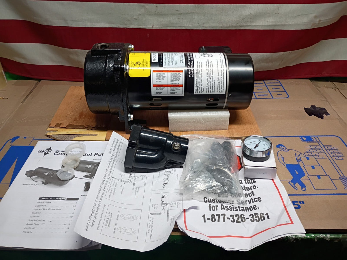 ECO FLO EFCWJ7 3/4 HP 115/230V Convertible Deep Well Jet Pump  Open Box