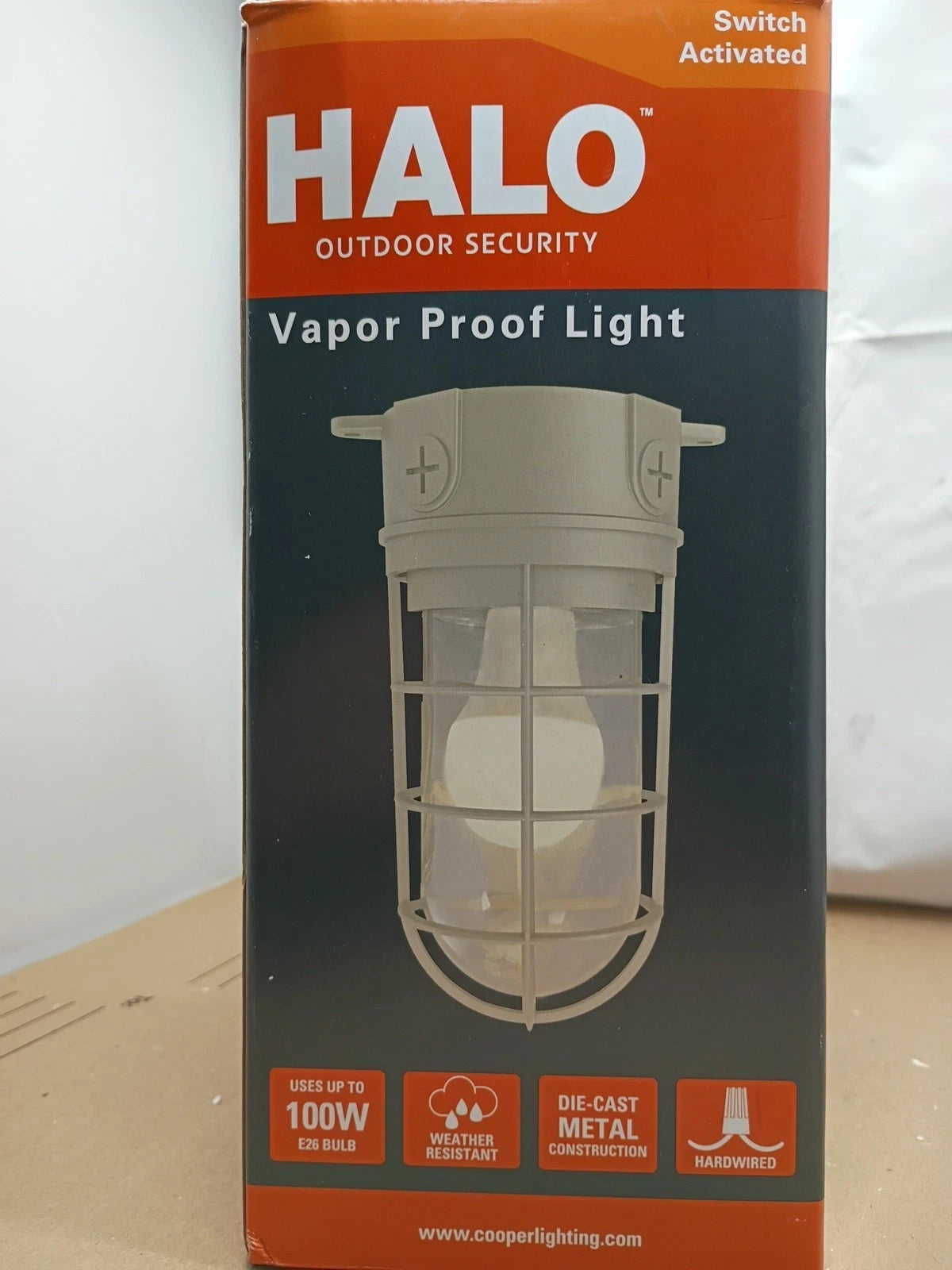 Halo Outdoor Security Vapor Proof Light 100w E26 Bulb Gray Open Box