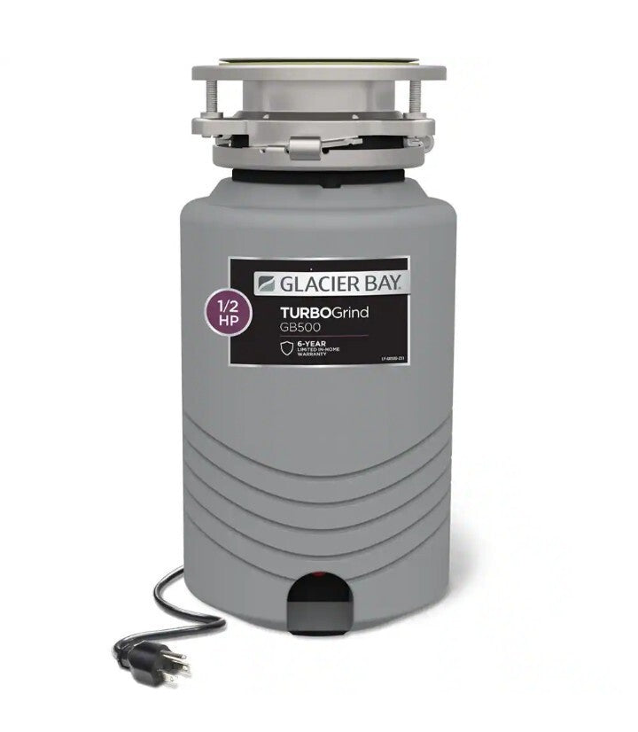 Glacier Bay  GB500 Turbo Grind 1/2hp Garbage Disposal Continuous Feed | Open Box