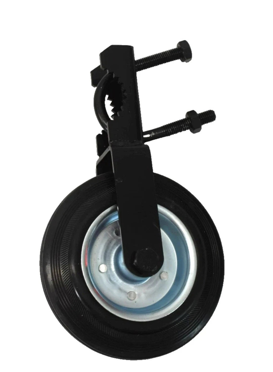 Gate Wheel Replacement Black w U Bolt Bracket 6-1/2" Dia x 1" Thick Unit