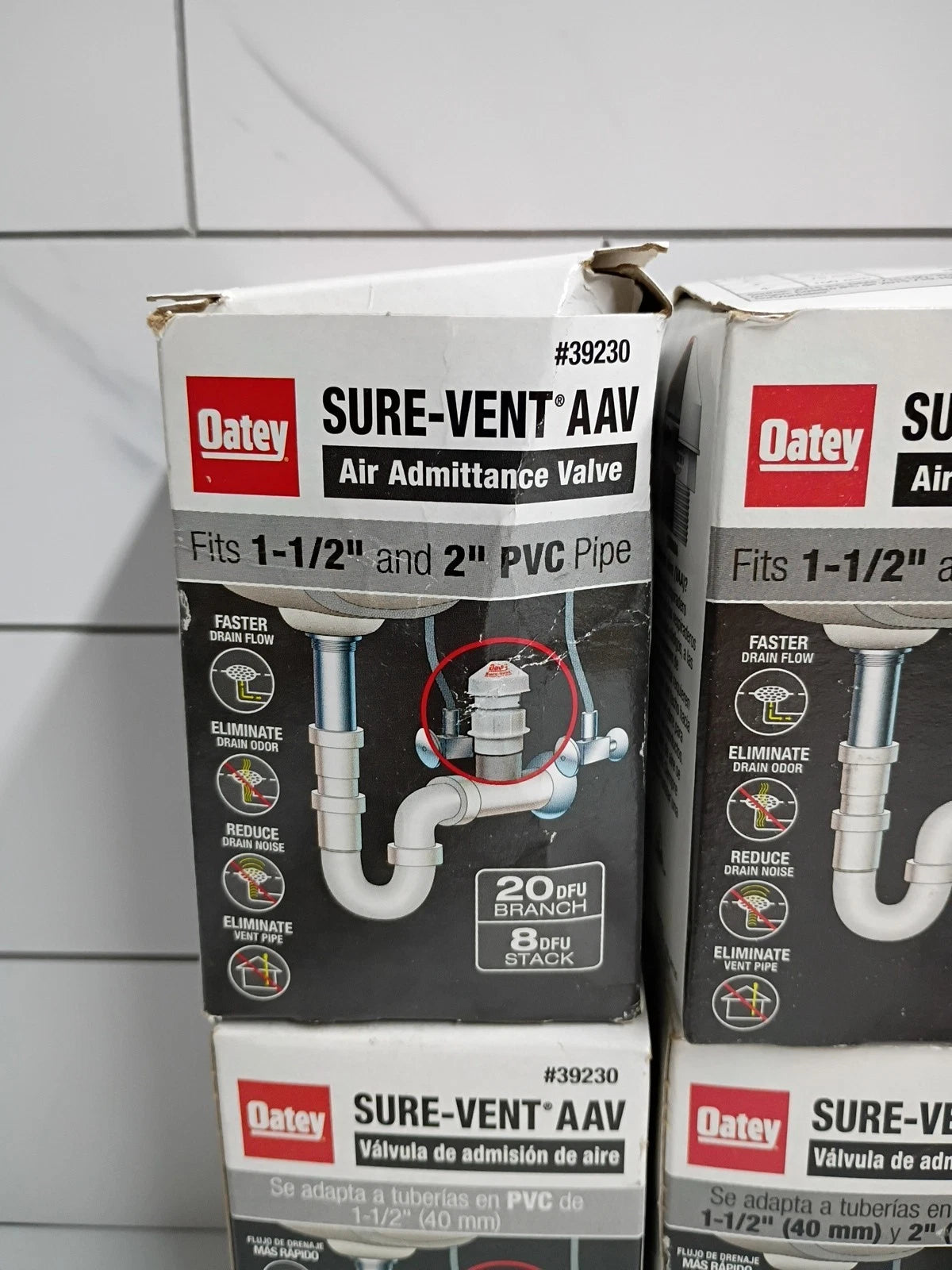 8pk Oatey 39230 Sure-Vent Air Admittance Valve PVC 1-1/2 39230 New Open Box
