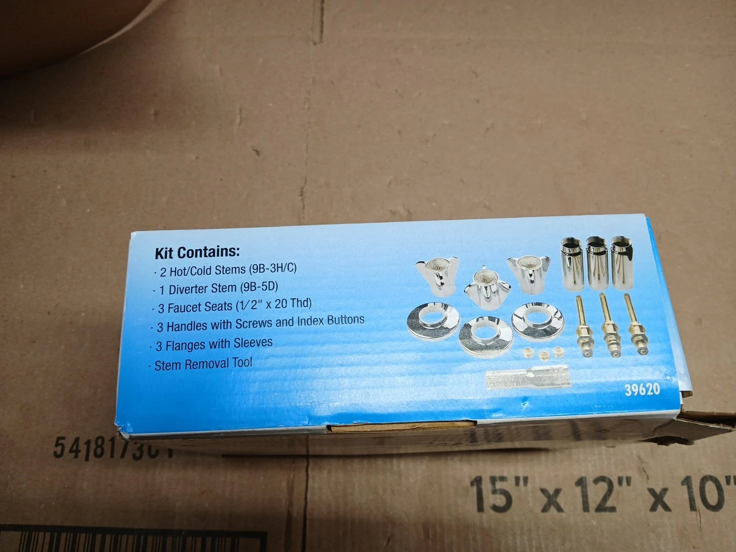 Danco 39620 Tub/Shower 3-Handle Remodeling Trim Kit in Chrome for Sayco..