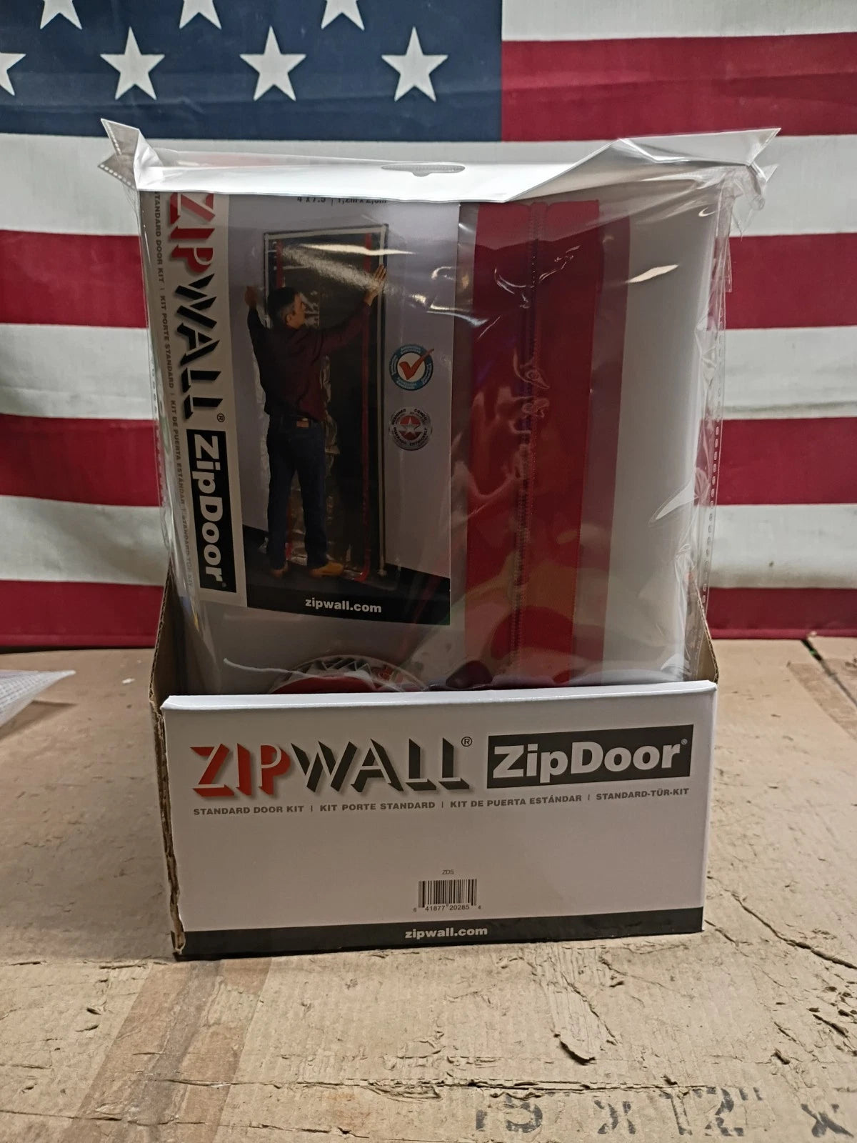 6-PACK 4 Ft. X 7.5 Ft Adhesive Zippers Standard Dust Barrier Door Kit Open Box