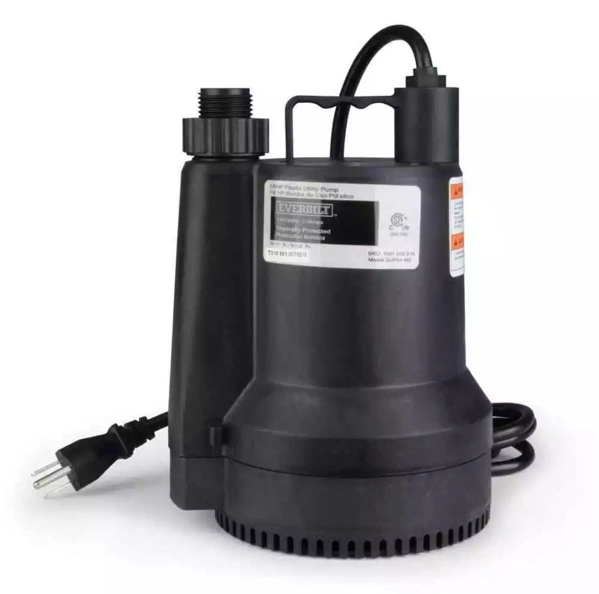 Everbilt 1/6 HP Plastic Submersible Utility Pump NEW OPEN BOX