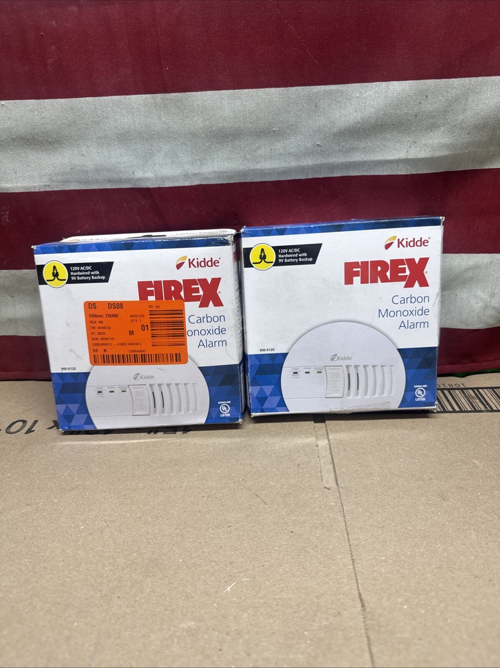 2PK KiddeFireX Hardwired Carbon Monoxide Detector w/ LED Light, Interconnectable