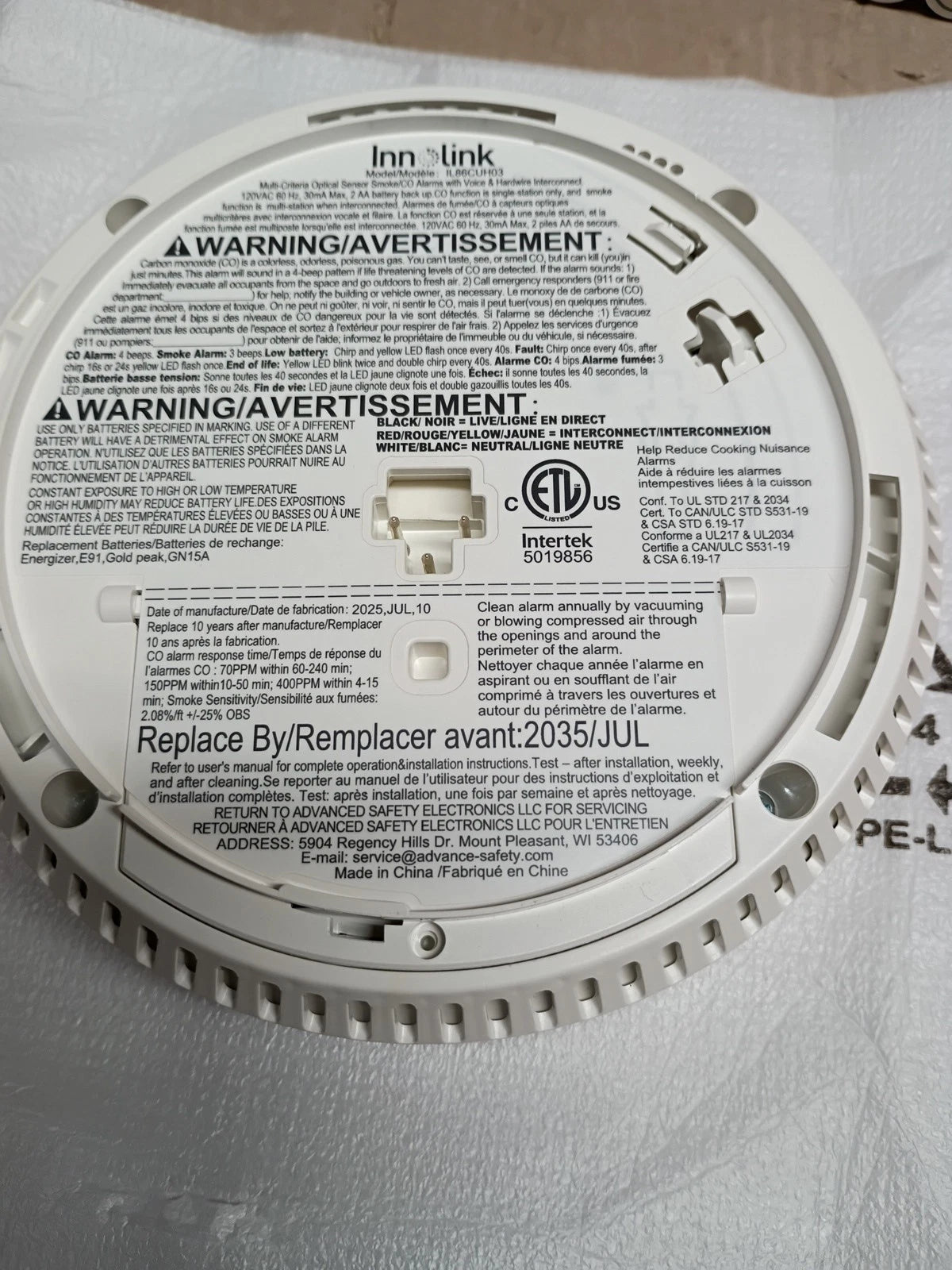 4-Pack Innolink IL86CUH03 Smoke & Carbon Monoxide Alarm w/ Voice Alarm OB