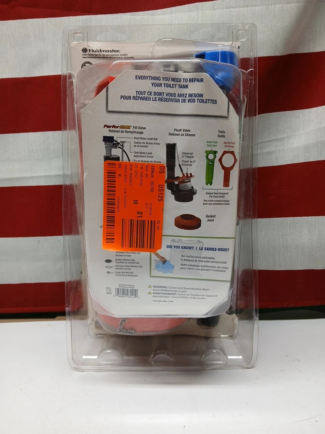 5-PACK Fluidmaster Everything Toilet Repair Kit MultiColor 3 K-400H-038-T4.