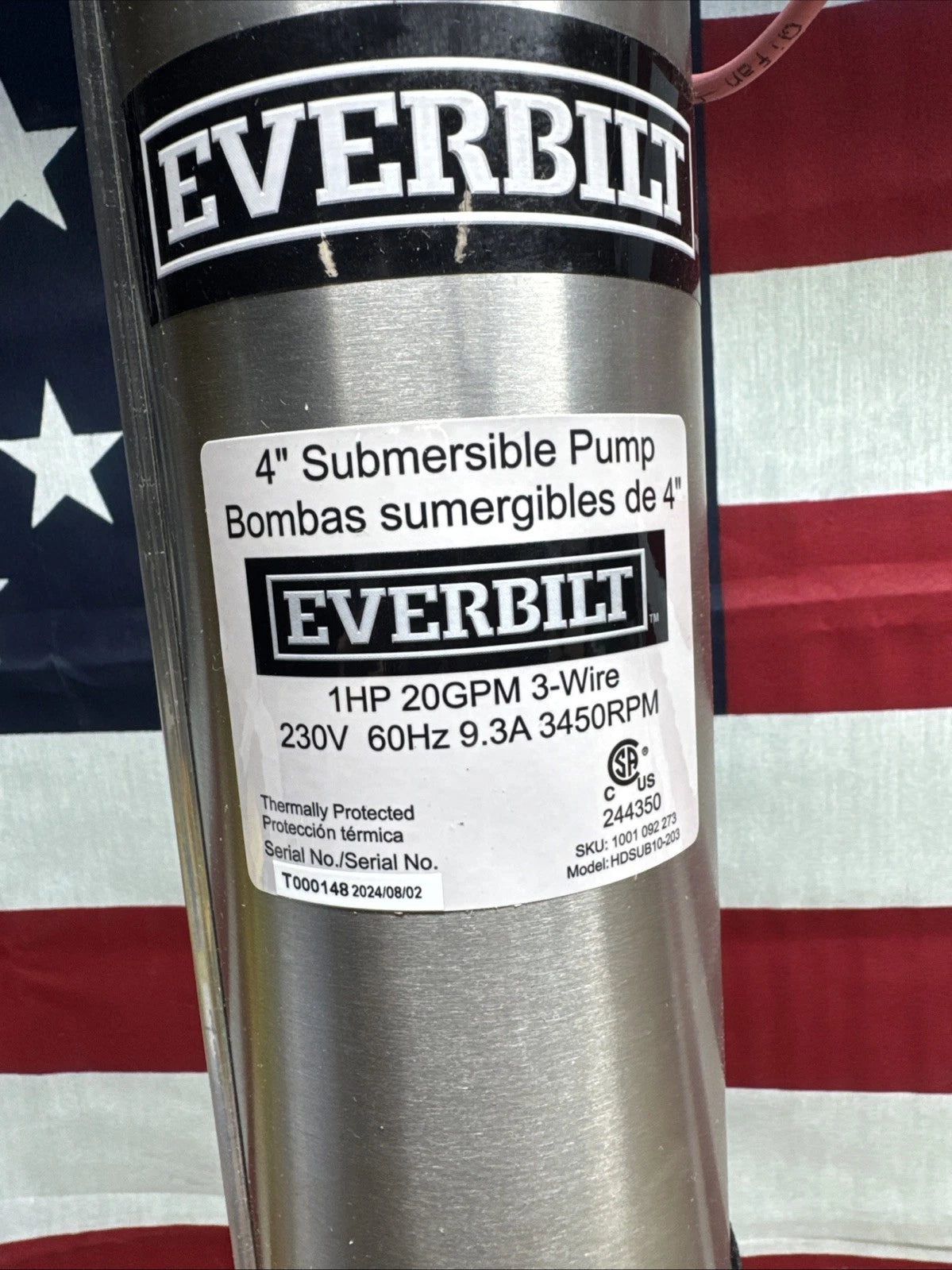 Everbilt 1HP Submersible 3-Wire 20GPM Well Pump HDSUB10-203