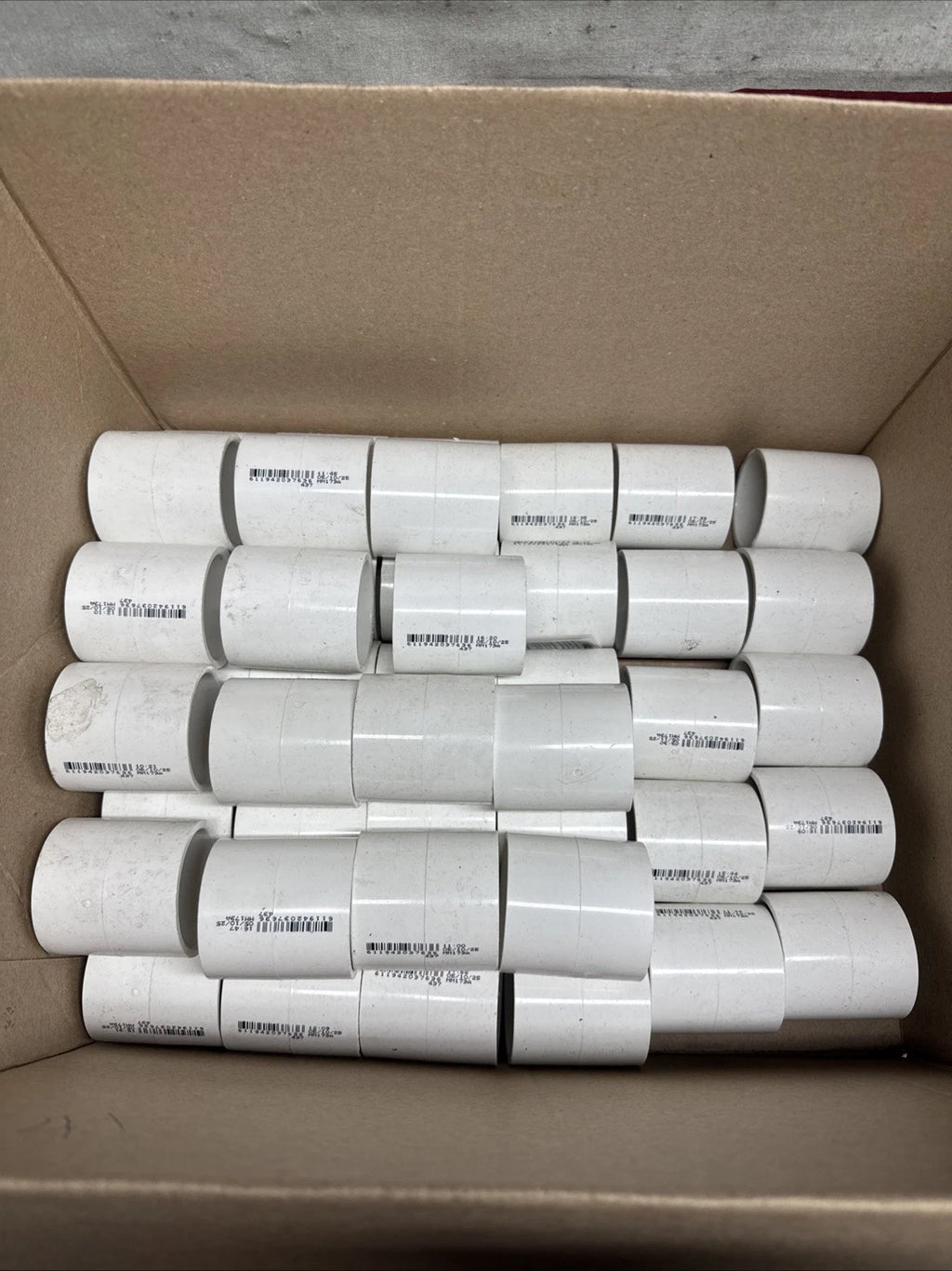 Lot Of 44 Charlotte Pipe and Foundry Coupling Pvc White 1-1/2" X 1-1/2"