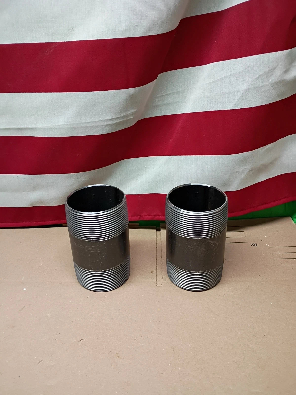 Lot Of 2 | 3" x 5-1/2" Black Steel Pipe Nipple MNPT Threaded Schedule 40