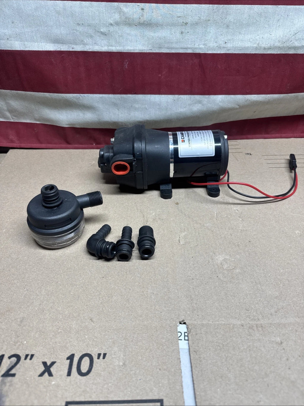 CAMPLUX 3.3 GPM 12V DC Water Pump, Pressure Water Pump with Strainer Filter