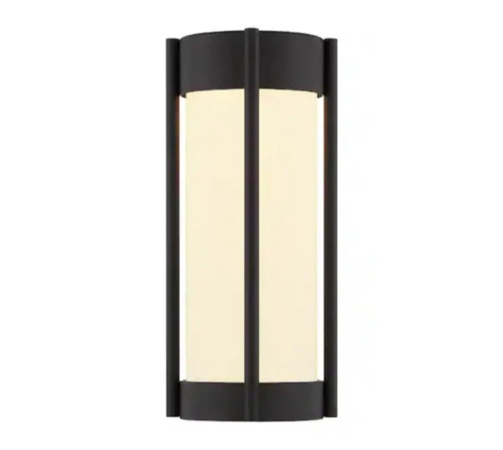 Cedar Lane Matte Black Outdoor Line Voltage Hardwired Porch Light Wall Sconce OB