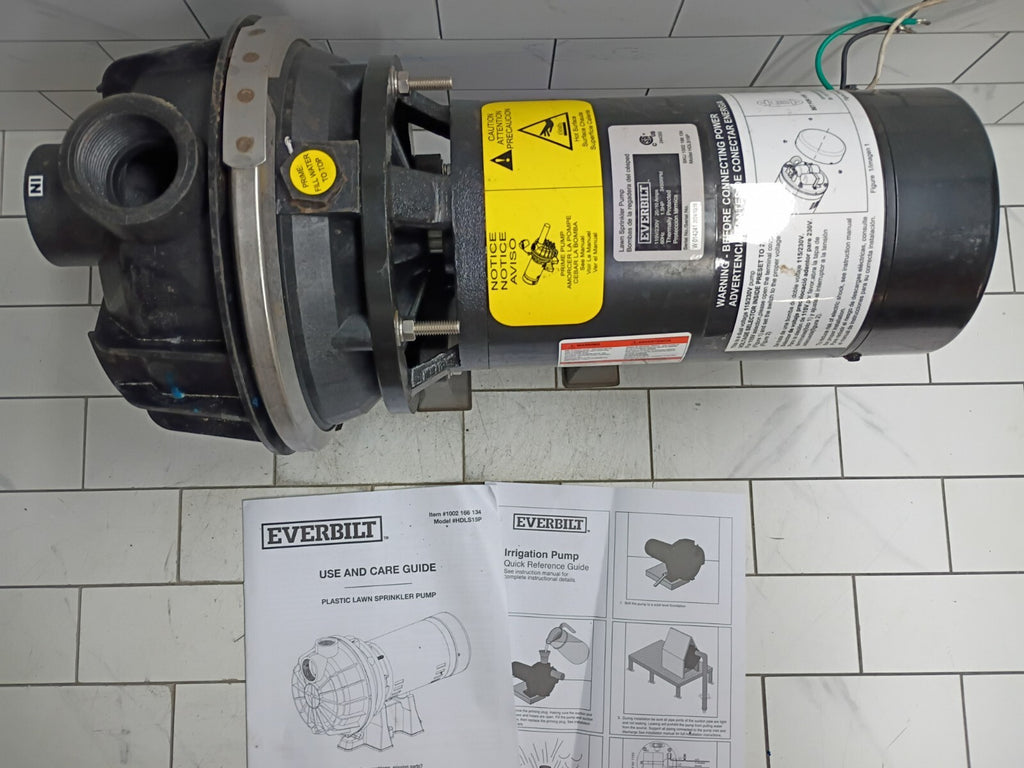 Everbilt HDLS15P, Lawn Irrigation Pump Plastic 1-1/2HP, 52 GPM **PARTS ONLY**