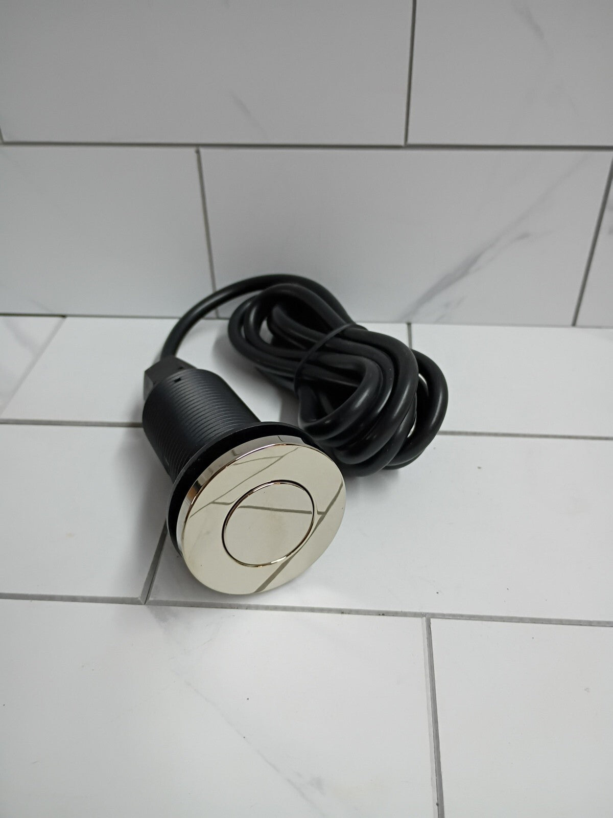 Kohler Sink Top Garbage Disposal Button 3.6" Long with 5' Air Hose Chrome switch