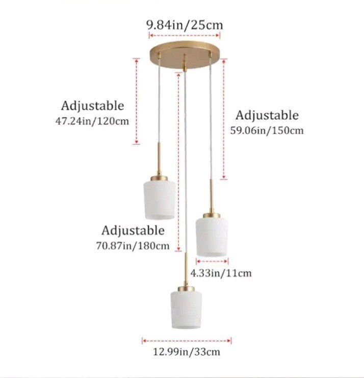 Aiwen 13" 3-Light Kitchen Island Pendant Farmhouse Ceiling Light Hanging Lamp OB