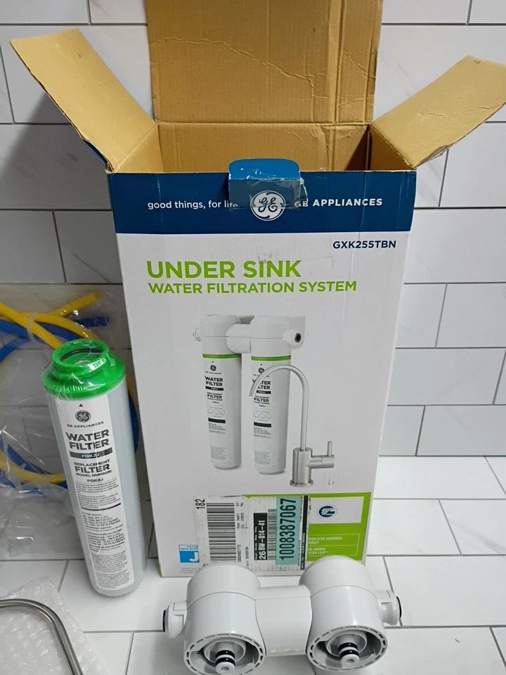 GE Under Sink Dual Stage Water Filtration System with Faucet GXK255TBN