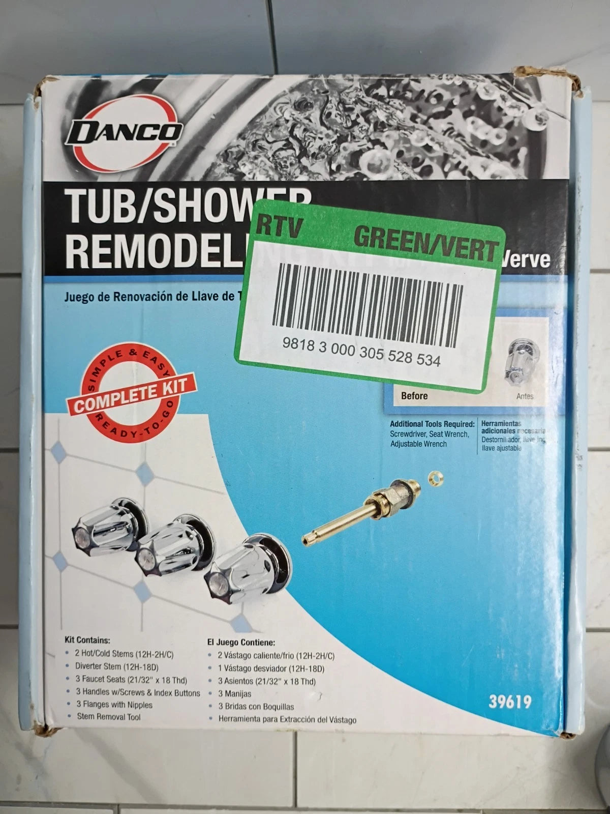 Danco 39619 Tub/Shower Remodeling Kit for Pfister Verve CHROME NEW Open Box