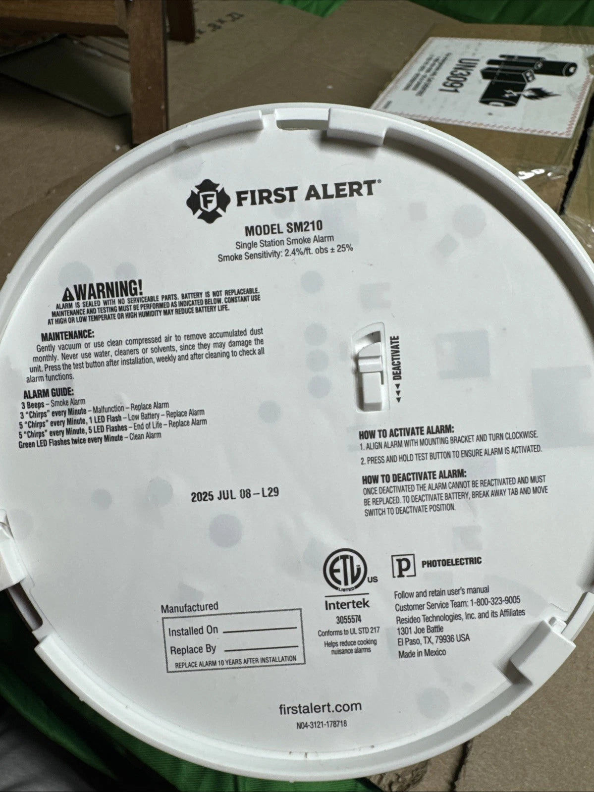 First Alert BRK 1046740 Smoke Alarm Slim Profile Design