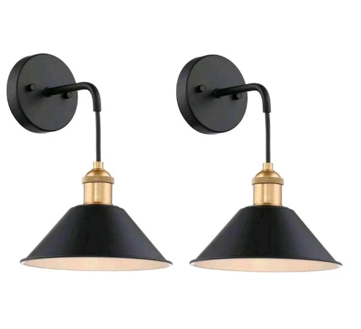 Uixe 8.8" Vintage Black Wireless Wall Lamp w/ Battery Operated Sconce Open Box
