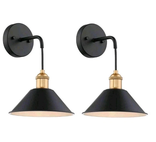 Uixe 8.8" Vintage Black Wireless Wall Lamp w/ Battery Operated Sconce Open Box