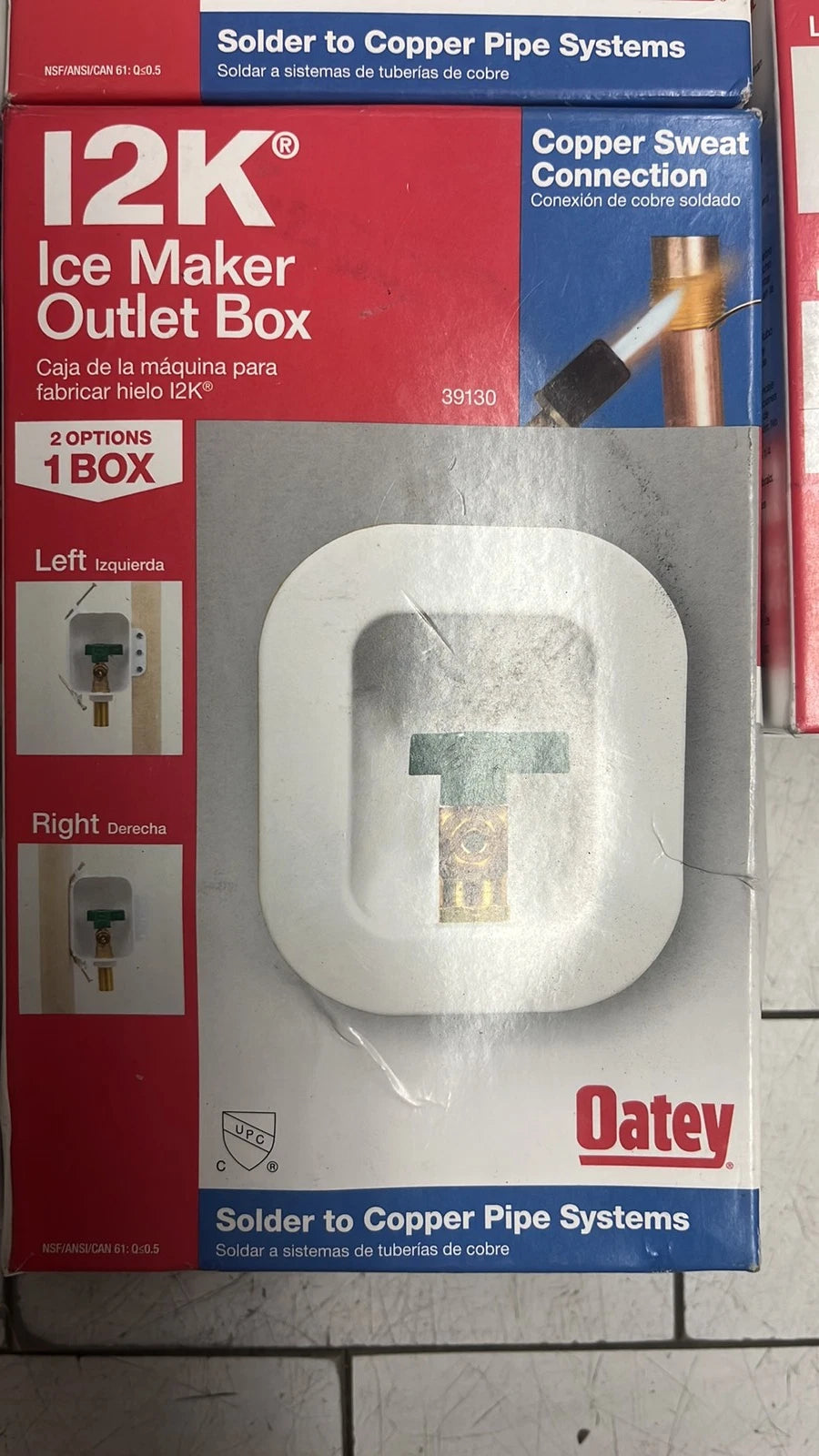 Qty of 6 Oatey 39130 Polystyrene Ice Maker Outlet Box 5 W x 6 H in. Faceplate