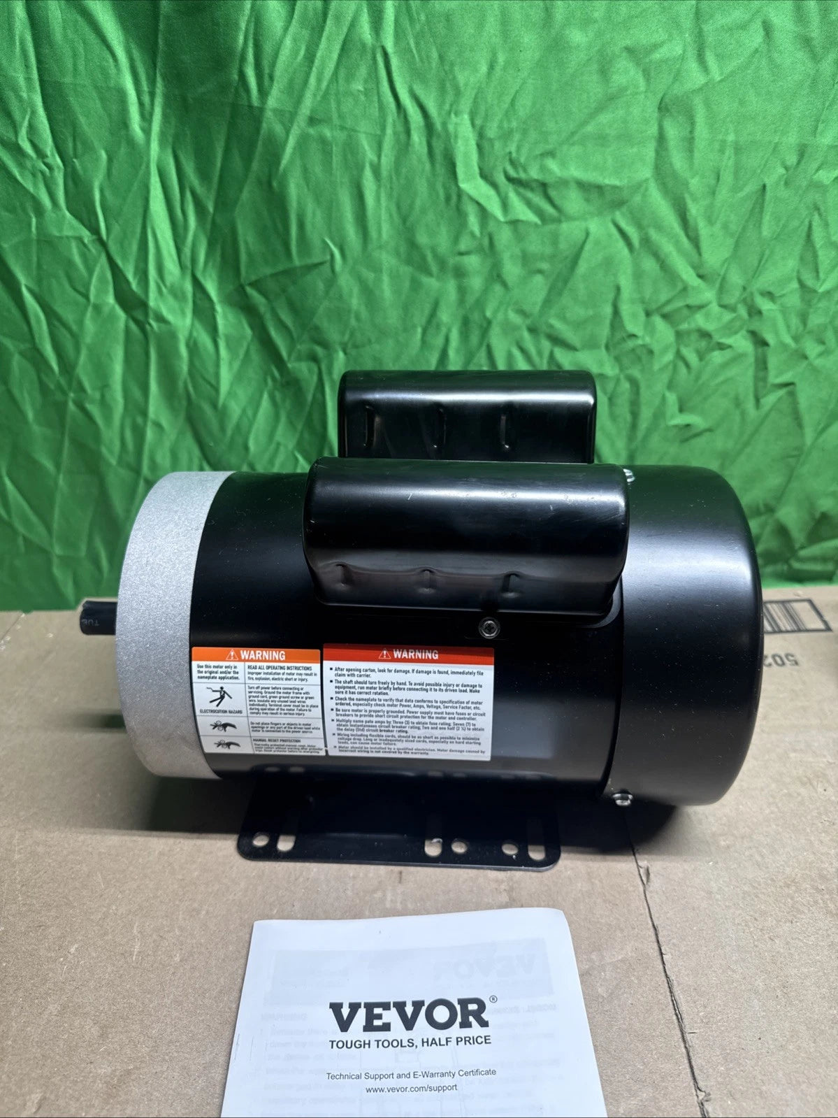 VEVOR 1.5HP Electric Motor 3450 rpm AC 115V/230V 56 Frame Air Compressor Motor