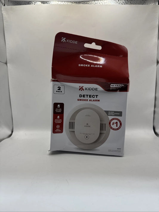 2 PACK Kidde Smoke Detector 10-Year Battery Powered LED Warning Light 20SD10