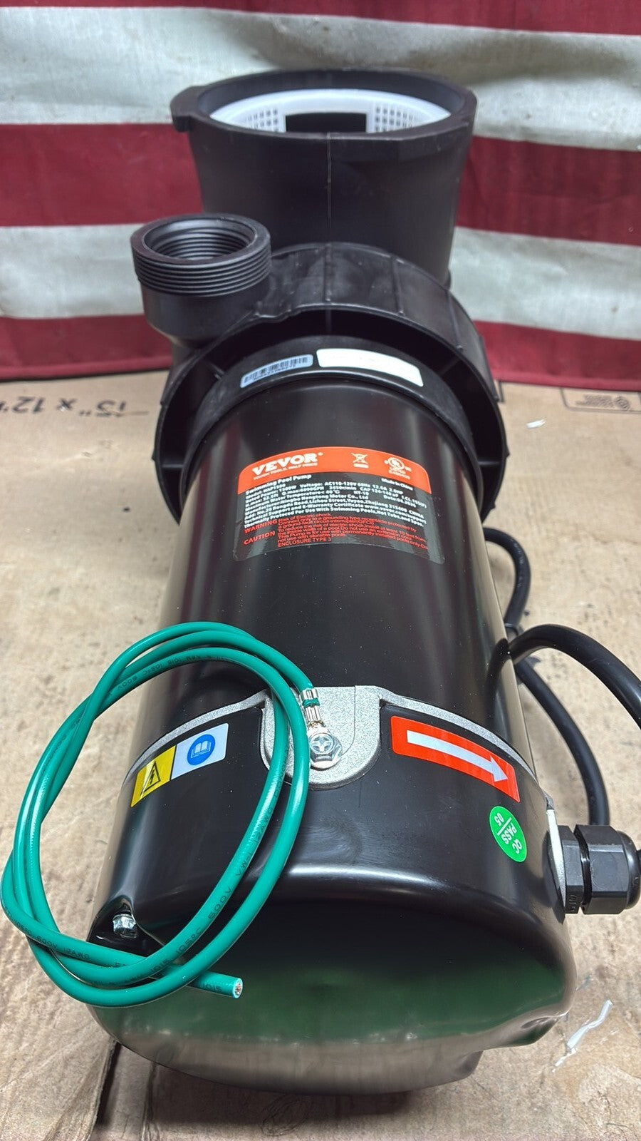 VEVOR HAP1500 SWIMMING POOL PUMP 2.0HP 115V 1500W SINGLE SPEED 5400 GPH